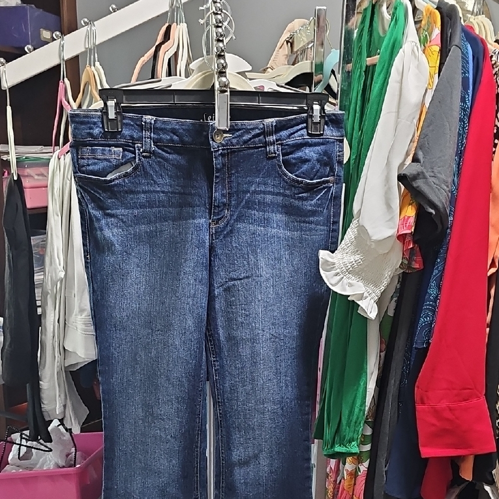 LEI Blue Flare Wide Leg Jeans with Natural Fading